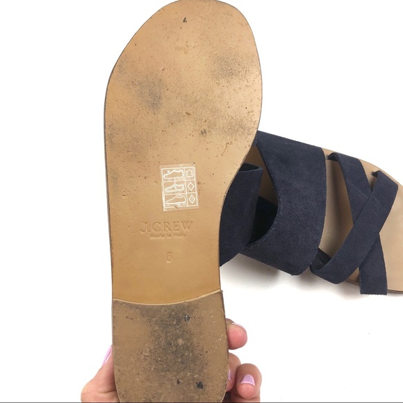 J. Crew Navy Suede Sandals 6 - Picture 4 of 4